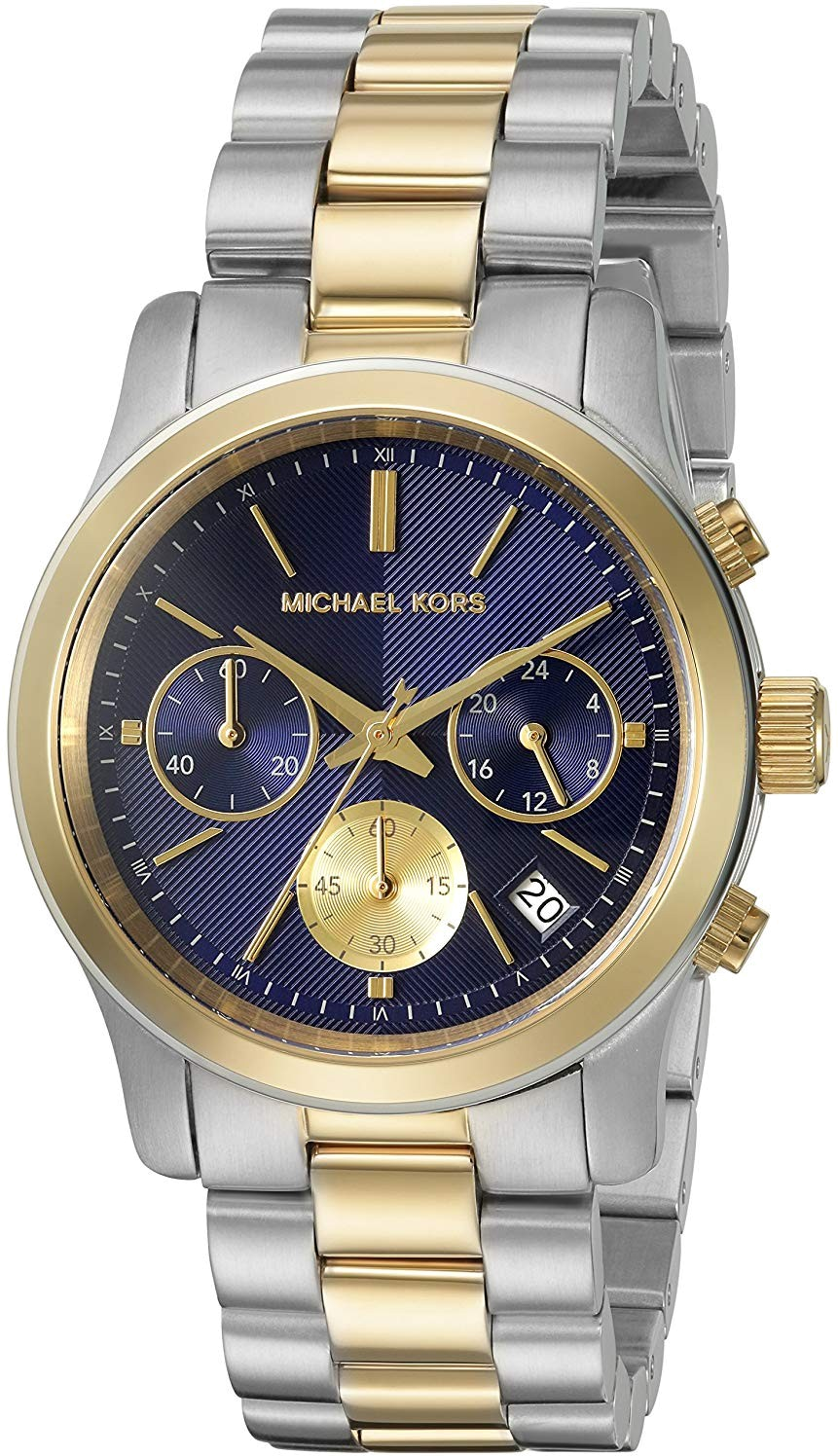 Montre Michael Kors MK6165 Cadran Bleu et Bracelet Bi-ton Or et Argent