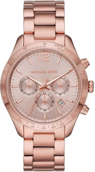 Montre Michael Kors Layton MK6796 Chronomètre 3 sous cadrans en acier or rose