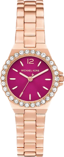 Montre Michael Kors Lennox MK7396 cadran magenta bracelet en acier inoxydable
