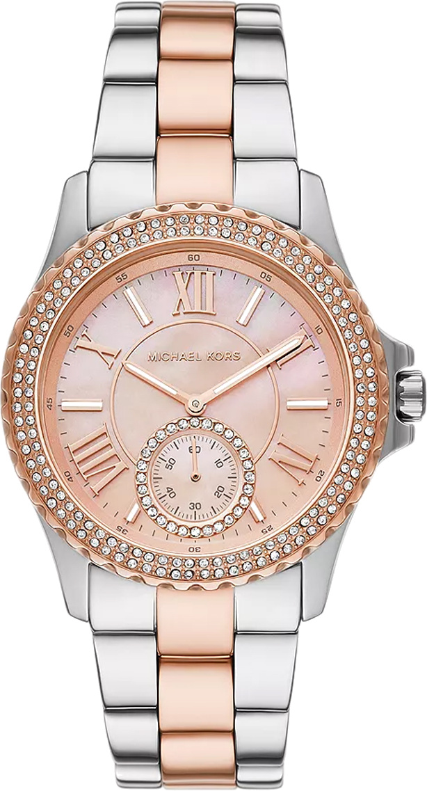 Montre Michael Kors Everest MK7402 cadran doré rose bracelet en acier inoxydable bicolore