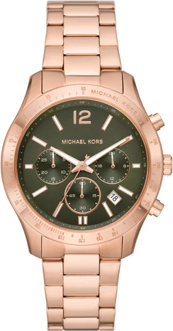Montre Michael Kors Berkley MK7412 cadran vert bracelet en acier inoxydable doré rose