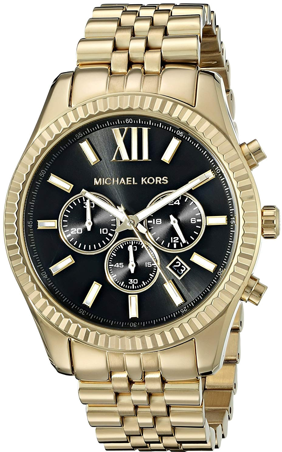 Montre Michael Kors MK8286 en Acier Doré avec Chronographe et Cadran Noir