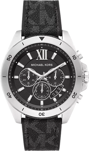 Montre chronographe Michael Kors Brecken MK8850 de couleur noire bande en toile à signature imprimée