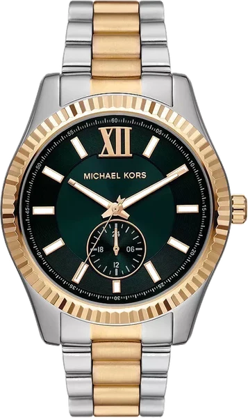 Montre homme Michael Kors Lexington MK9063 cadran vert, bracelet en acier inoxydable bicolore