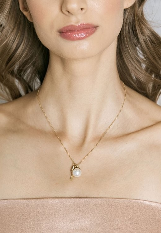 Collier pour femme Michael Kors MKJ6668710 en acier doré avec perle vue 3