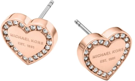 Boucles d'oreilles Michael Kors Heritage MKJ3967791 forme coeur en acier or rose