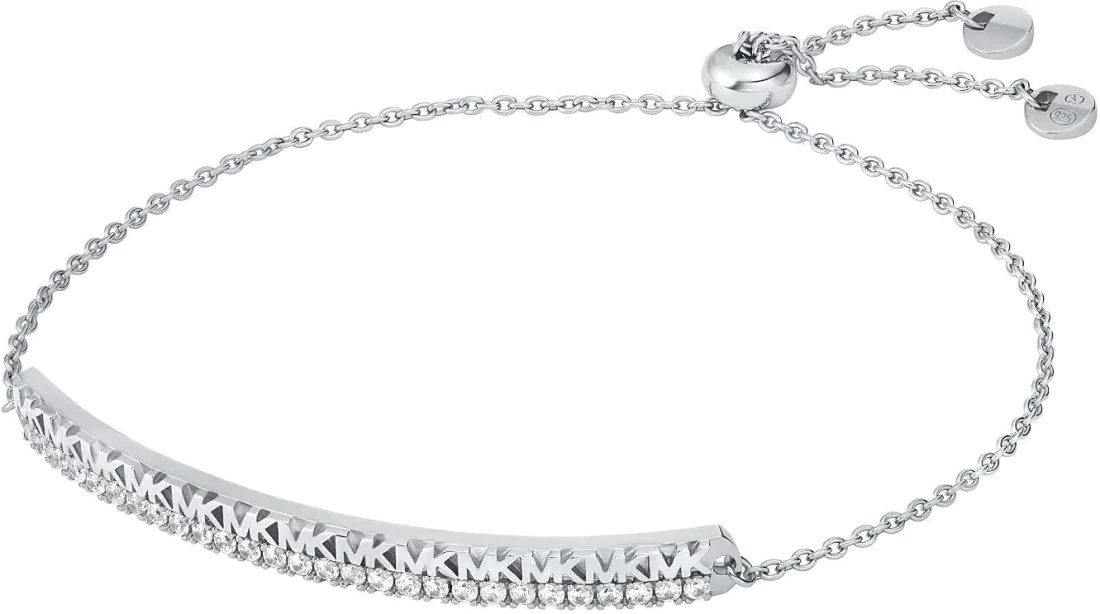 Bracelet Michael Kors coulissant à barre monogramme en argent 925
