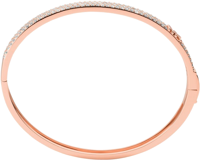 Bracelet jonc Michael Kors MKC1551AN791 en argent plaqué or rose avec zircons, pour femme vue 2