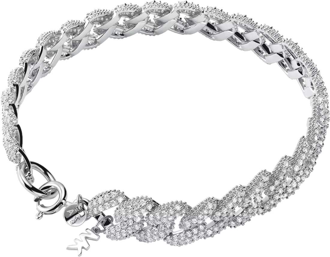 Bracelet Michael Kors MKC1427AN040 en argent 925 à maillons gourmette pavé de zircons pour femme vue 2