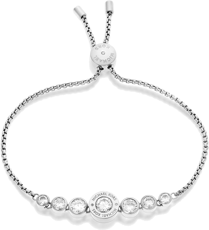 Bracelet Michael Kors en métal argenté à cristaux et fermoir coulissant - Réf. MKJ5335040 vue 2