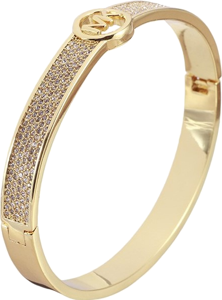 Bracelet rigide Michael Kors MKJ5320040 en or laiton pour femme avec cristaux vue 2