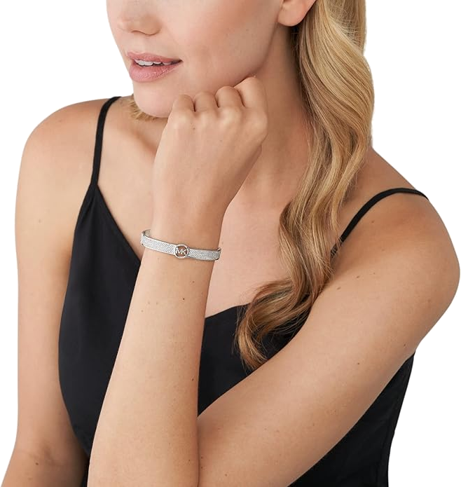 Bracelet rigide Michael Kors Brillance en métal argenté pour femme, réf. MKJ5320060 vue 2