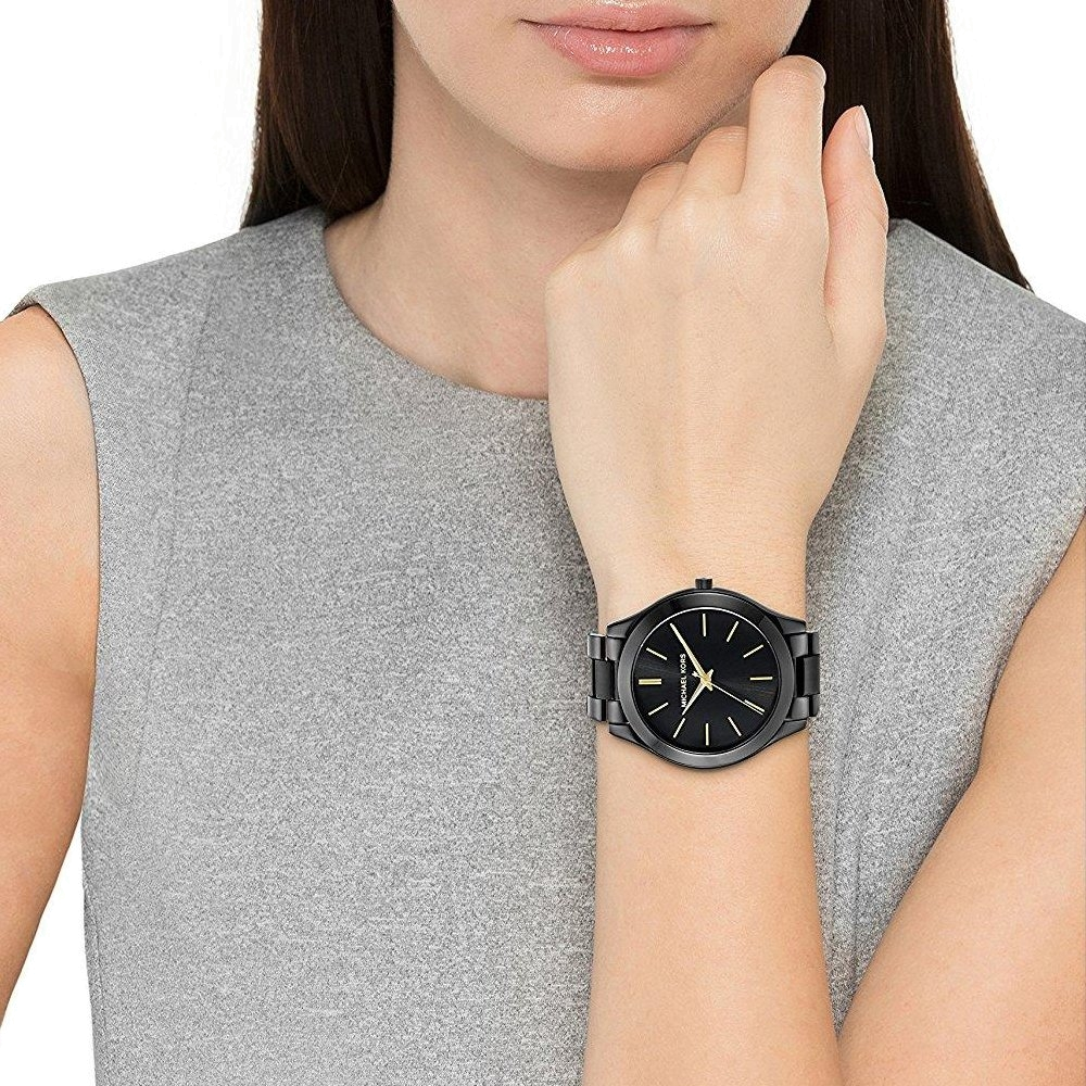 Montre Michael Kors MK3221 Runway Slim - Boîtier et bracelet acier noir - Unisexe vue 4