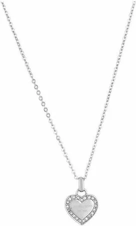 Collier Michael Kors MKJ3970040 coeur orné de brillants en acier argenté