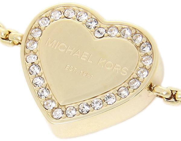Bracelet Michael Kors Brilliance MKJ5389710 en acier doré pour femme avec pendentif coeur vue 2