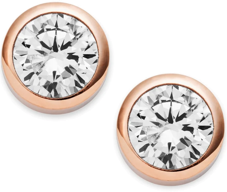 Boucles d'oreilles Michael Kors en acier rose avec pierre en cristal