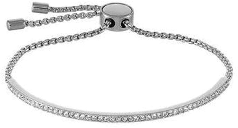 Bracelet Michael Kors MKJ4131 en acier argenté, réglable avec barre sertie de brillants vue 3