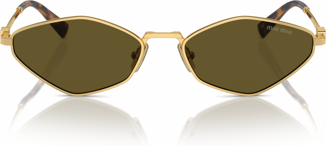 Lunettes de Soleil Miu Miu MU 56ZS 5AK09Z - Monture métal doré pour femme vue 2