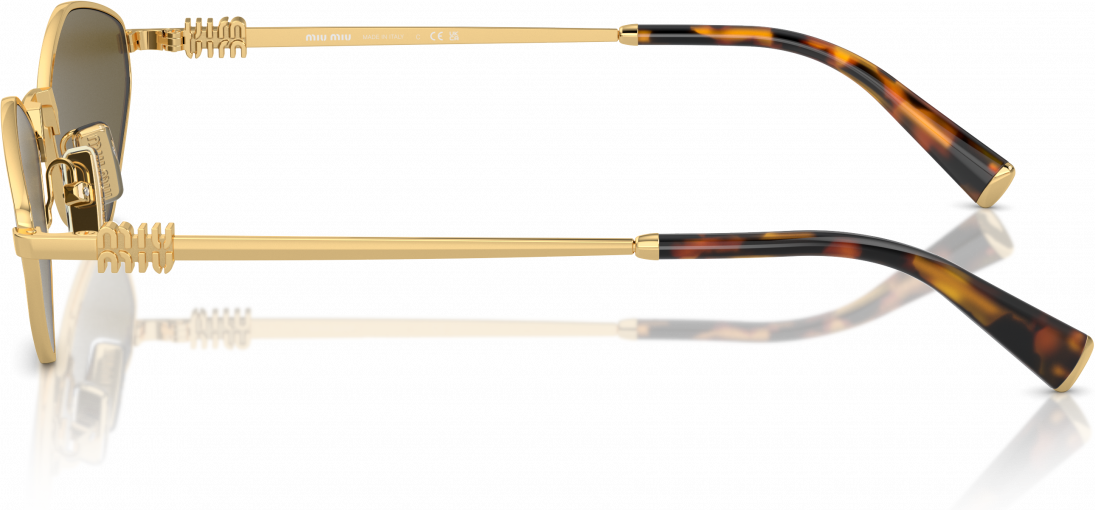 Lunettes de Soleil Miu Miu MU 56ZS 5AK09Z - Monture métal doré pour femme vue 3