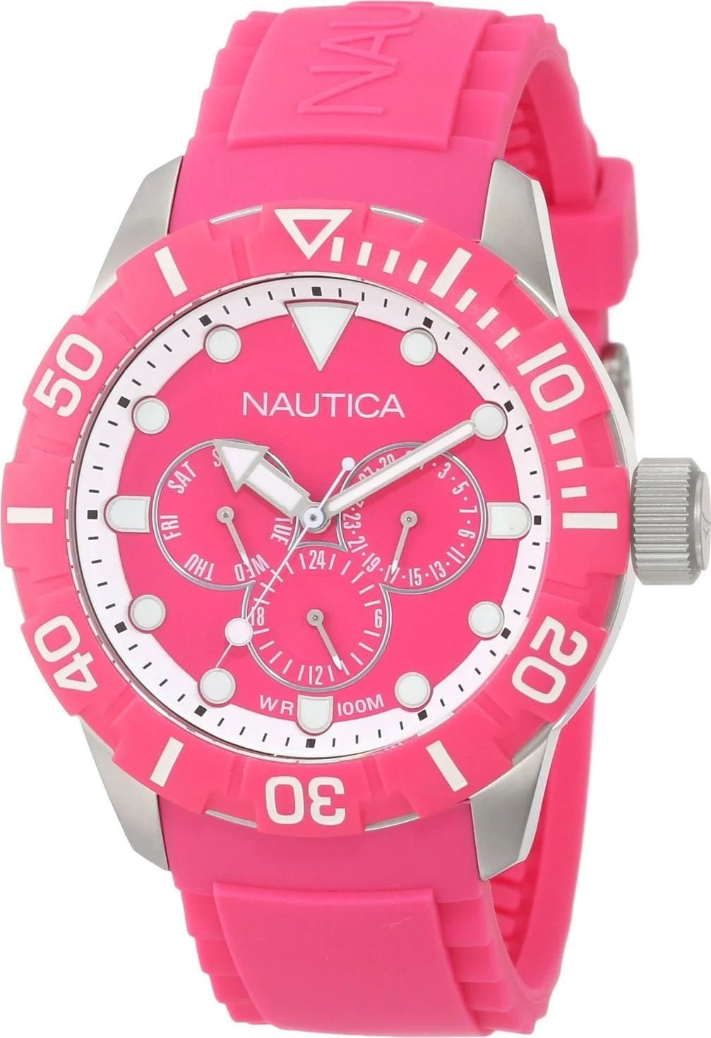 Montre Sport Nautica A13641G Bracelet gomme rose