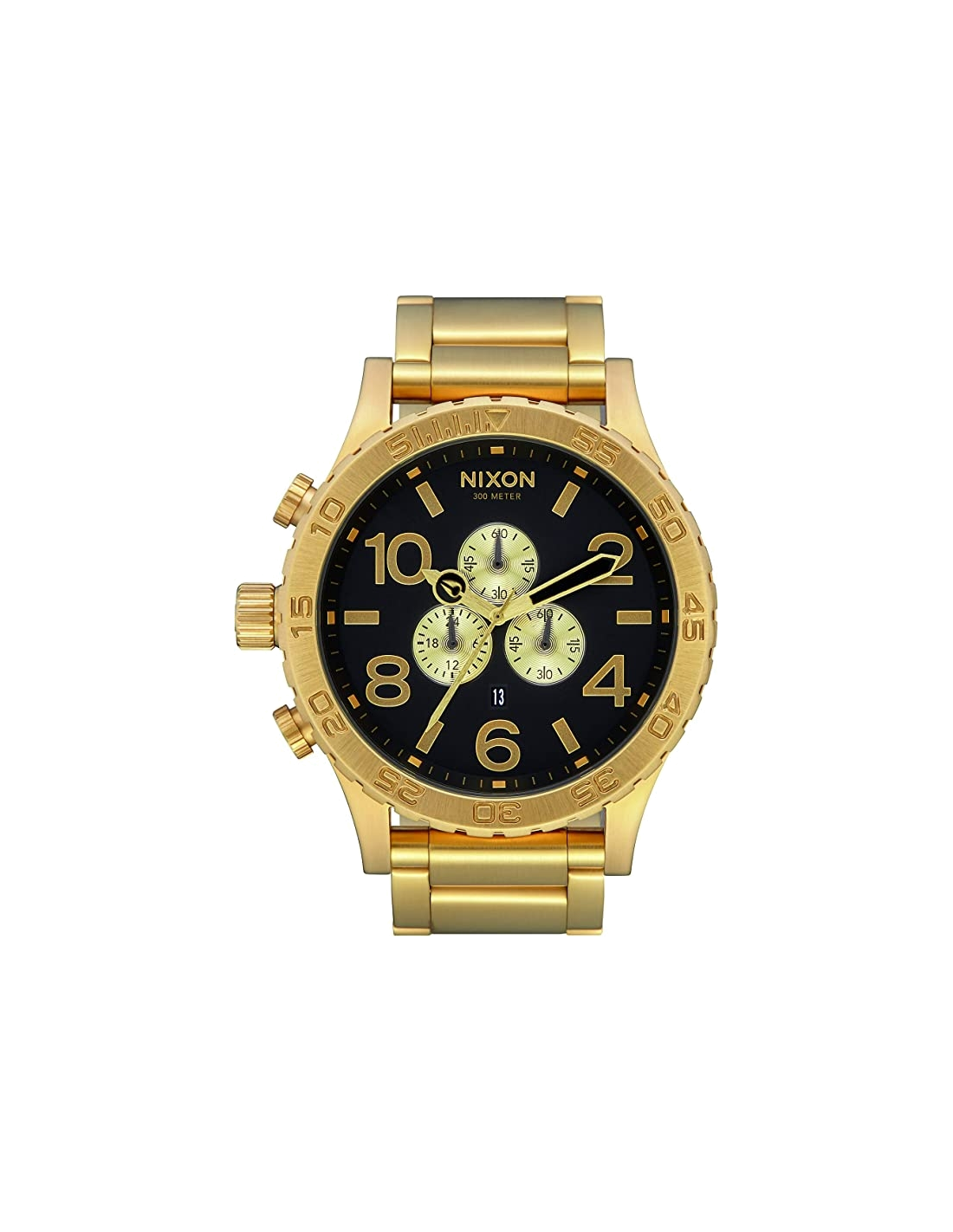 Montre Homme Nixon The 51-30 Chrono A083-510, boîtier et bracelet acier doré