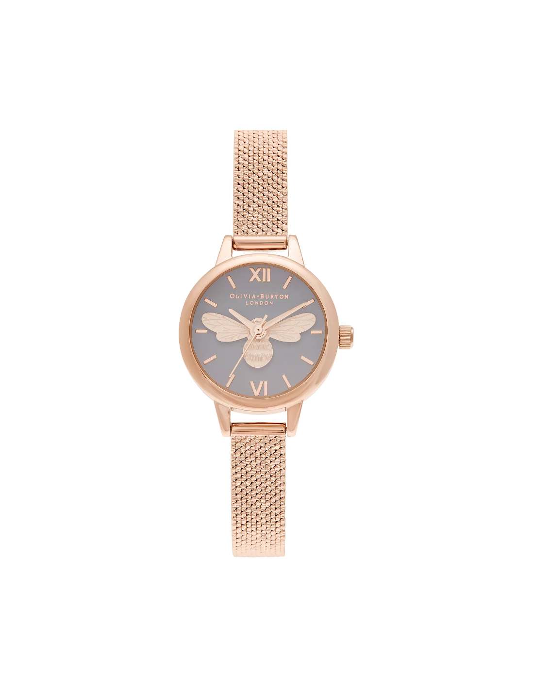 Montre Olivia Burton OB16MC54 Abeille 3D Cadran Gris et Maille Milanaise Argentée