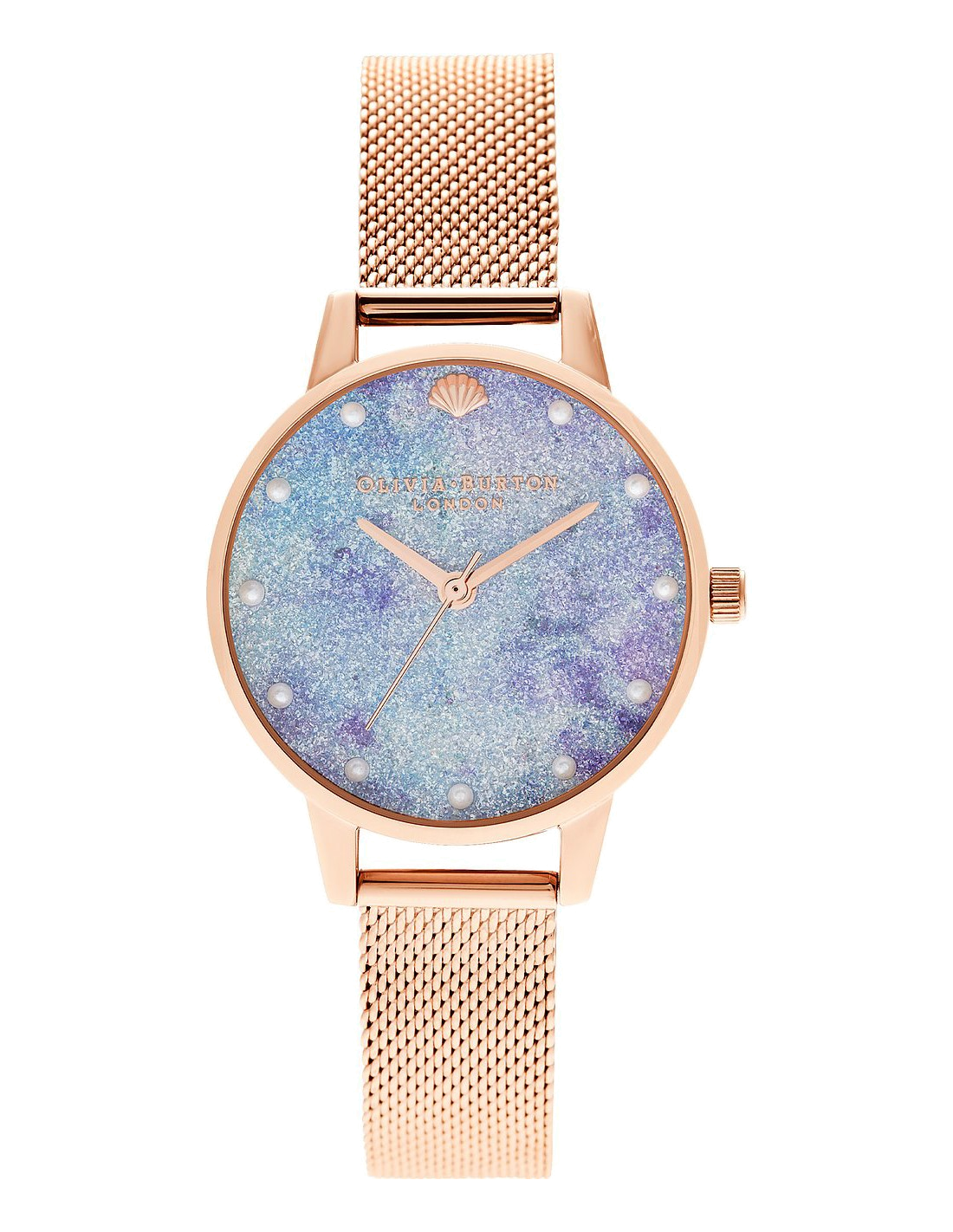 Montre Olivia Burton OB16US44 Deep Sea Cadran Pailleté Acier Or Rose