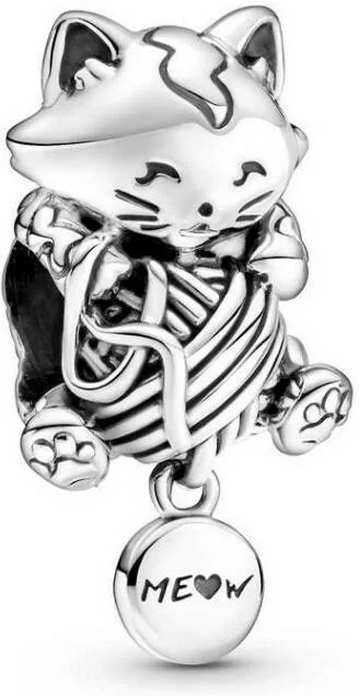 Charm Pandora argent Boule Chaton & Pelote de Laine