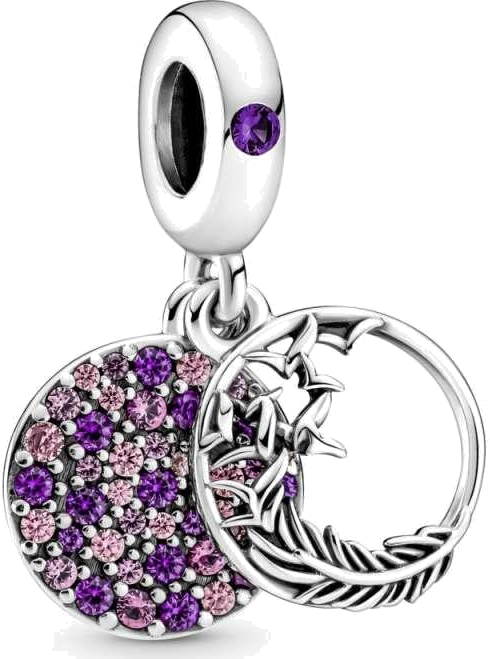 Pandora 799561C01 - Charm Double Pendant Plume en Argent 925 pour Femme