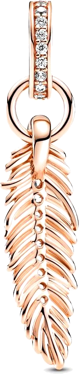 Pandora Moments - Pendant Charm Plume Scintillante en Métal doré Or rose 585/1000 - Réf. 789550C01 - Pour Femme vue 2