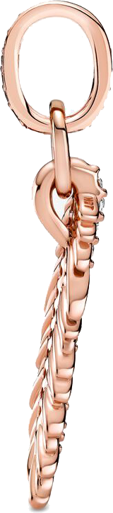 Pandora Moments - Pendant Charm Plume Scintillante en Métal doré Or rose 585/1000 - Réf. 789550C01 - Pour Femme vue 3