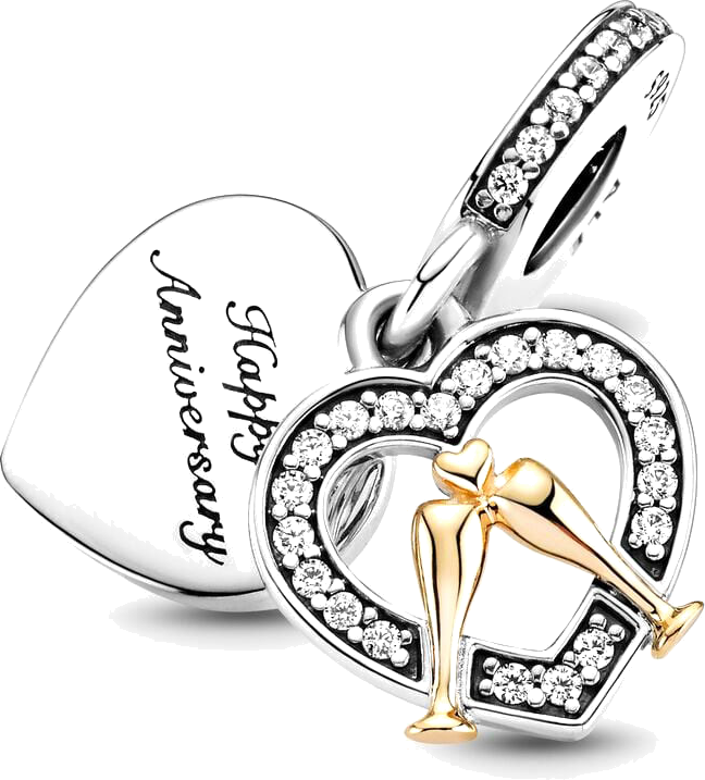 Pandora 799322C01 - Charm pendentif anniversaire en argent 925 et or 585/1000 pour femme vue 4