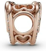 Charm Pandora 789270C01 en métal doré or rose 585/1000, cœurs entrelacés scintillants pour femme vue 3