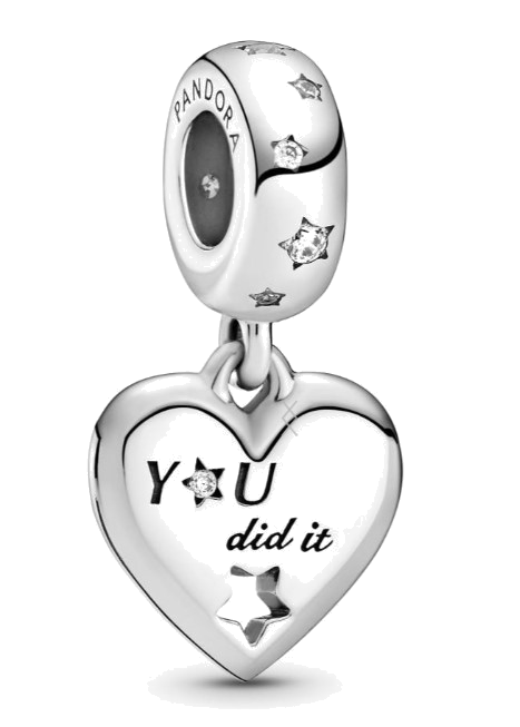 Pandora 799323C01 - Pendentif Cœur Félicitations & Étoiles en Argent 925 pour Femme