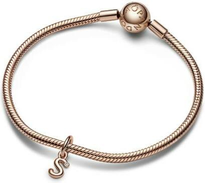 Charm Pandora Lettre S Manuscrite en Or Rose 585/1000 - Réf. 782478C01 - Pour Femme vue 3