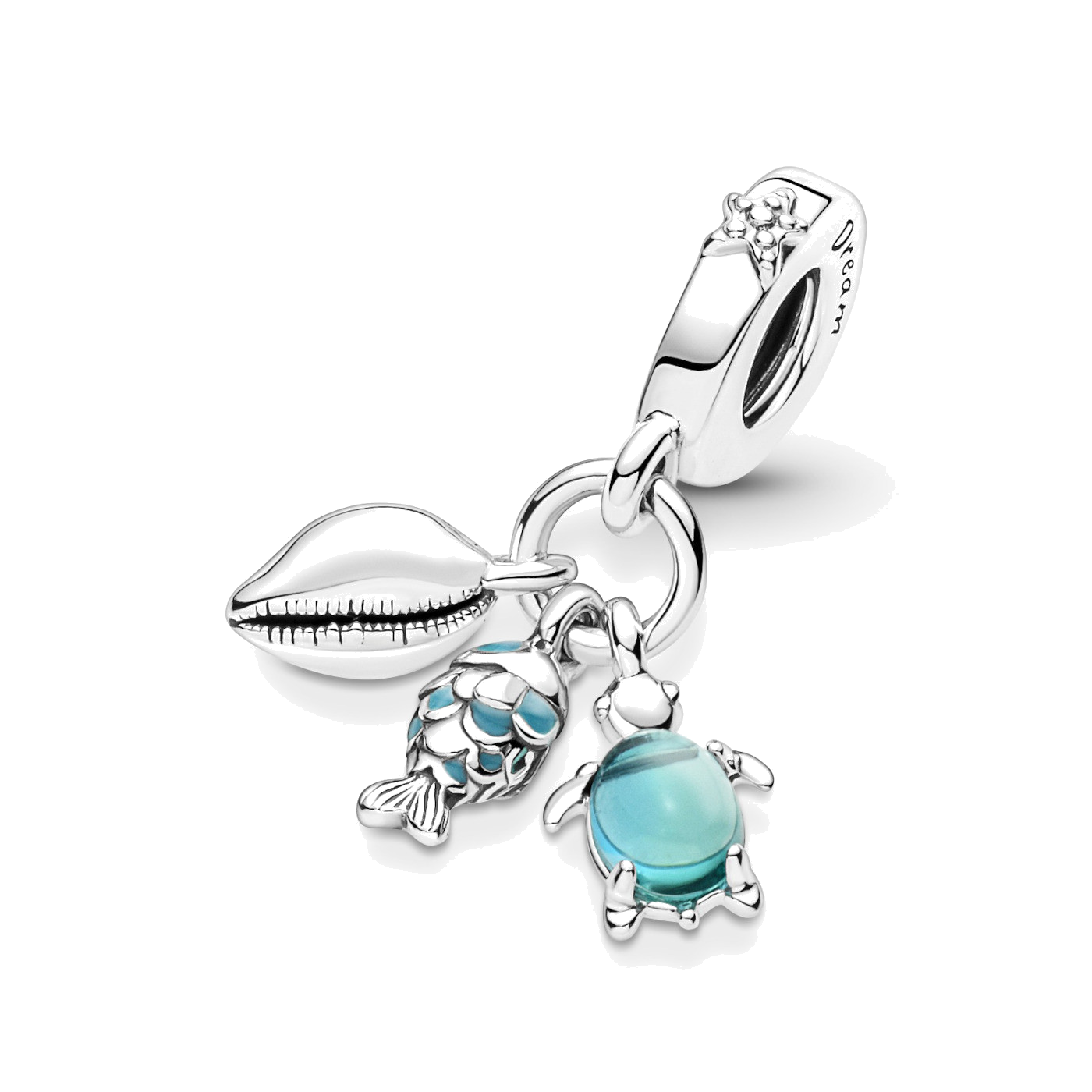 Pandora 791697C01 - Pendentif Charm Argent 925 Triple Motif Marin (Poisson, Tortue, Conque) pour Femme vue 3