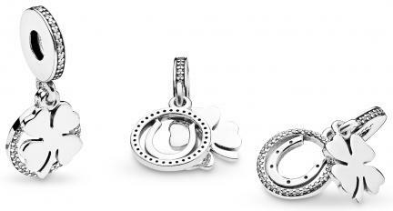 Charm Pandora Pendant argent Trèfle à Quatre Feuilles Pandora Moments vue 3