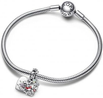 Charm Pandora Pendant Double Disney - Winnie l'Ourson et Porcinet - Argent 925 et émail multicolore - Réf. 792214C01 vue 3