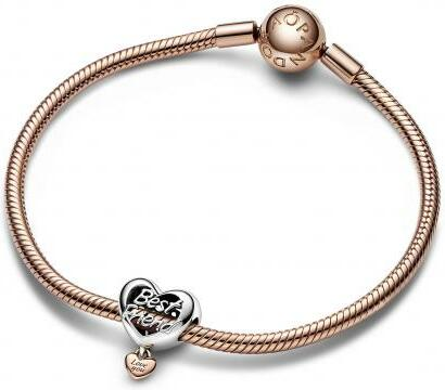 Charm Pandora Cœur Love You Best Friend - Argent 925 et or rose 585/1000 - Réf. 782243C00 vue 3