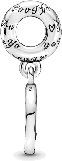 Charm Pandora coeur en argent 925 serti de cristaux roses - Réf. 799558C01 vue 2