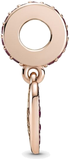 Charm Pandora coeur pavé de cristaux en métal plaqué or rose pour femme vue 2