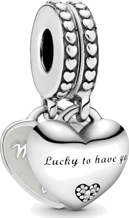 Pandora Charm Pendentif Cœur Dissociable Belle-Fille Belle-Mère en Argent 925 - Réf. 799321C01
