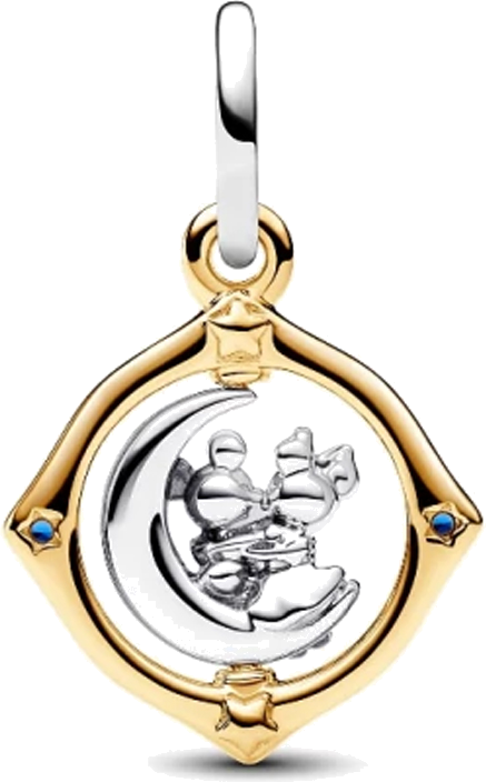 Pandora 762955C01 - Charm Pendentif Or Mickey & Minnie sur Lune Tournante pour Femme vue 2