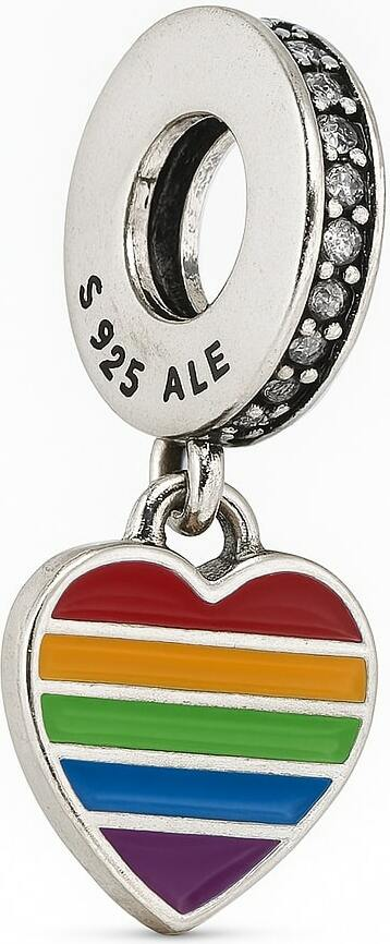 Charm Pandora Cœur Arc-En-Ciel Pride 792017CZ_E029 en argent 925, multicolore, unisexe vue 2