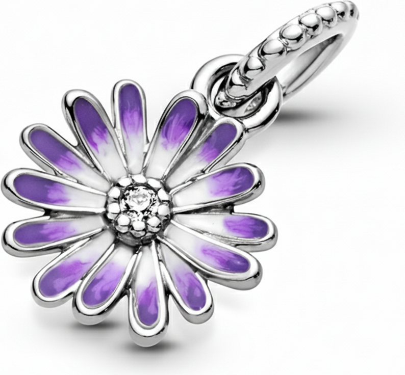 Charm Pandora Moments Marguerite Violet et Argent 798771C01 - Unisexe vue 3