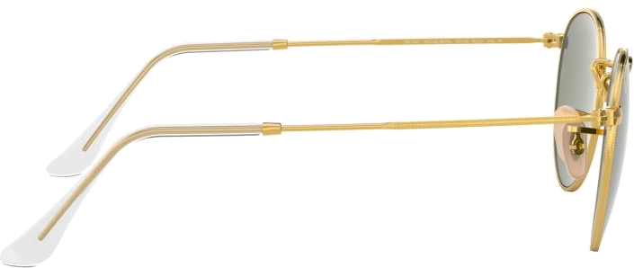 Lunettes de soleil Ray-Ban RB3447 001/58 - Monture ronde métal or mat, verres vert polarisés - Unisexe vue 3