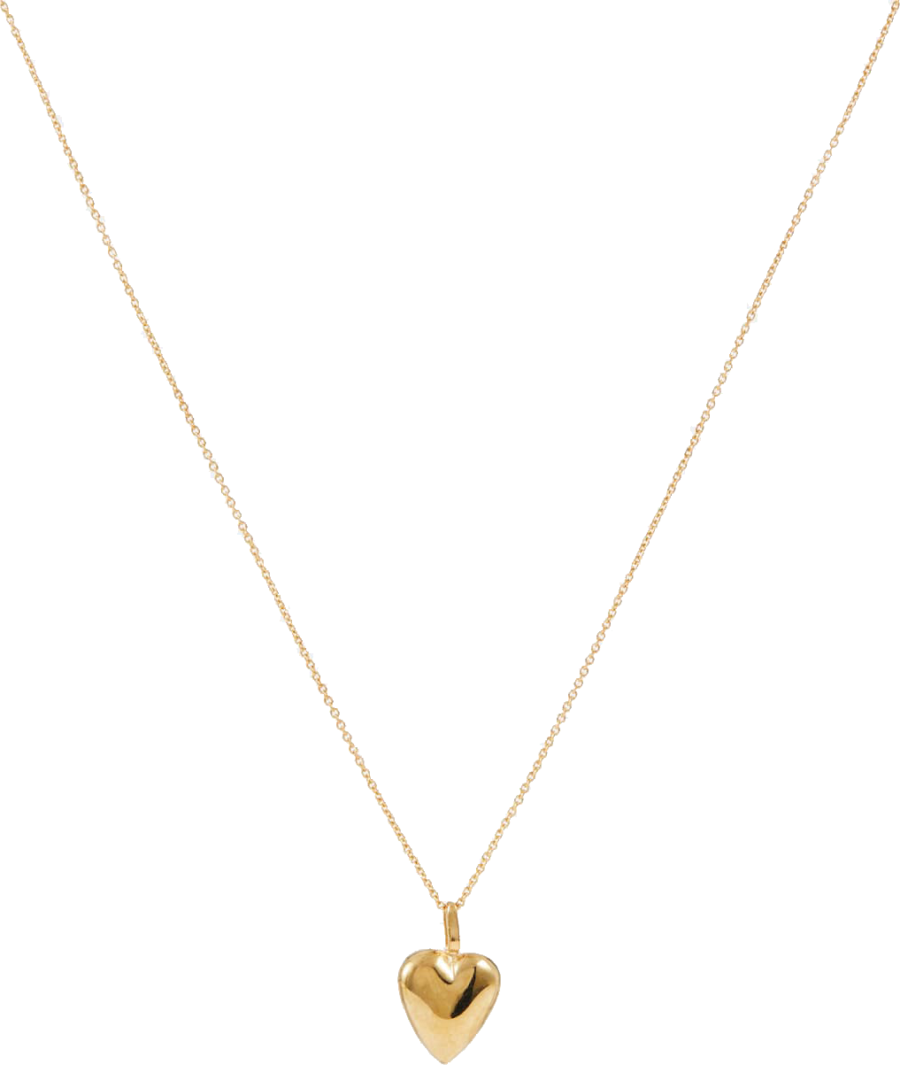 Collier Saint Laurent en métal doré a chaine avec pendentif coeur