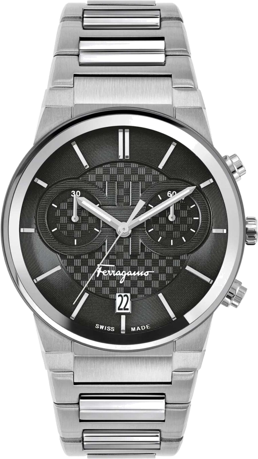 Montre Salvatore Ferragamo SFME00321 Chronographe Acier et Cadran Noir