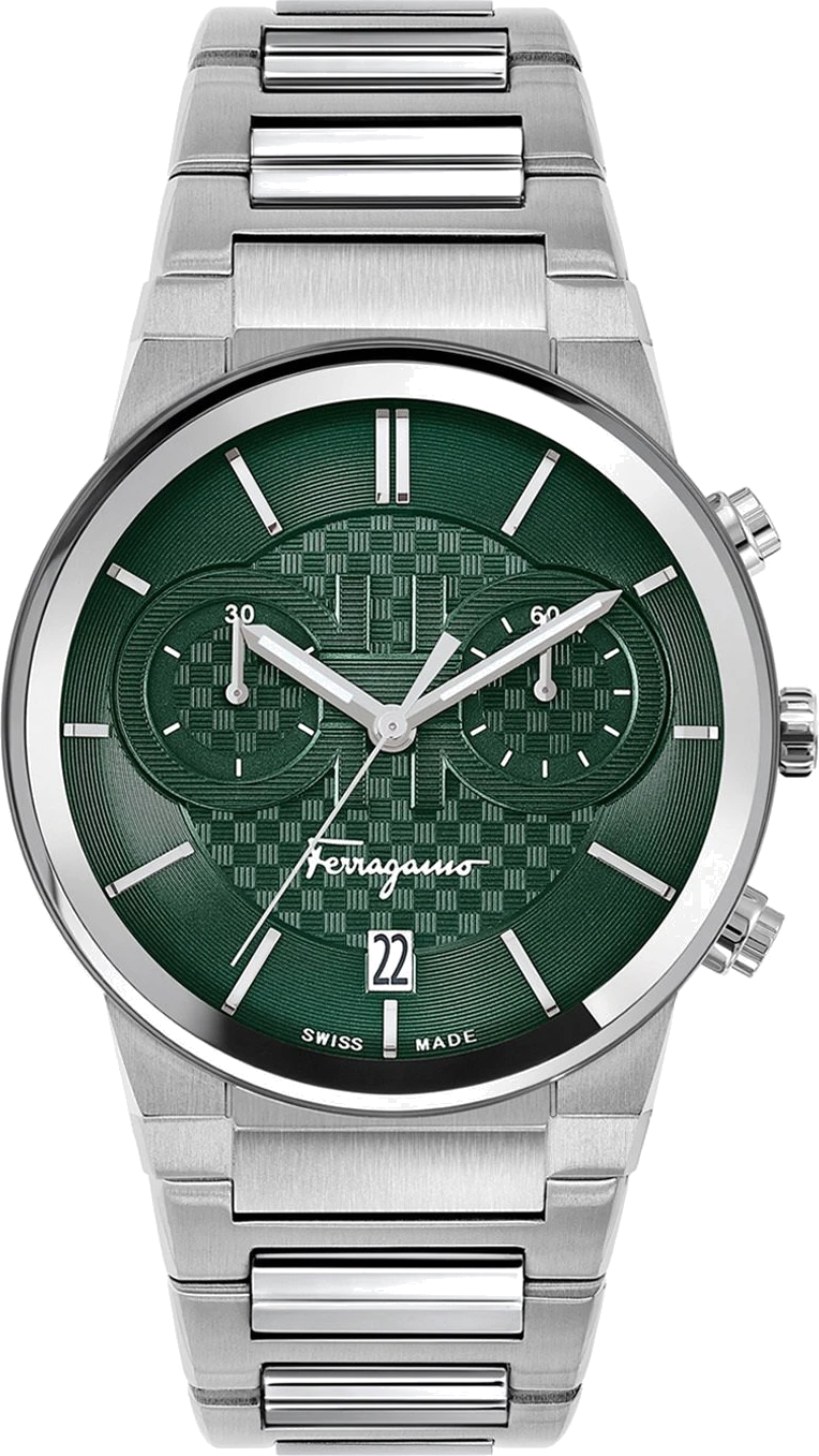 Montre Salvatore Ferragamo SFME00421 Chronographe en Acier et Cadran Vert