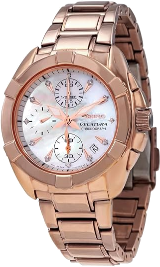 Montre Femme Seiko Velatura SNDX92P1 Bracelet en acier plaqué or rose